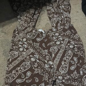 Brown Paisley flare pants